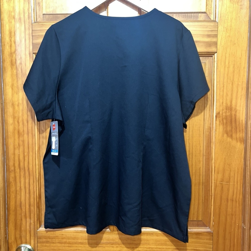 Hanes Women's 2X Premium Short Sleeve V-Neck 1-Pkt ScrubsTop, Style HWP102 - Picture 3 of 4
